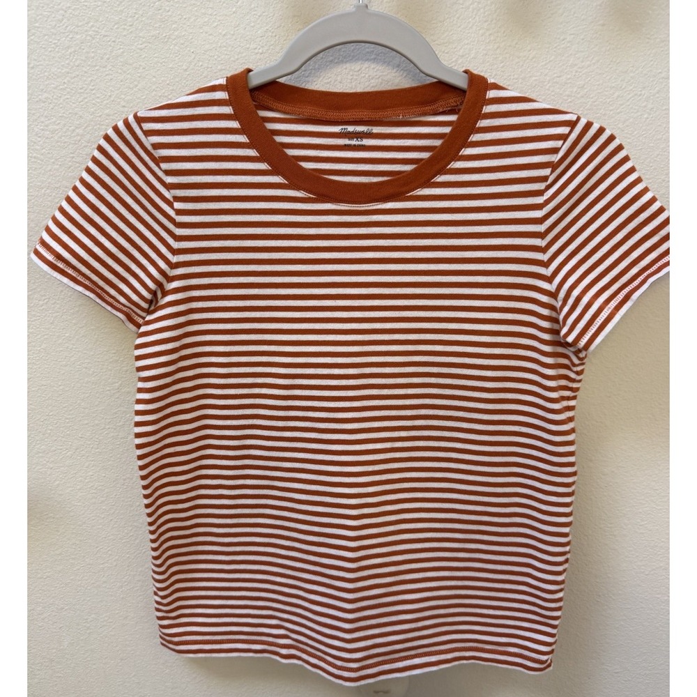 Madewell Northside Vintage Tee in Ithaca Stripe XS maple glow baguette stripe